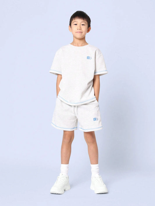 Tween Boys Comfy Regular Fit Short Sleeve Tee And Short Grey