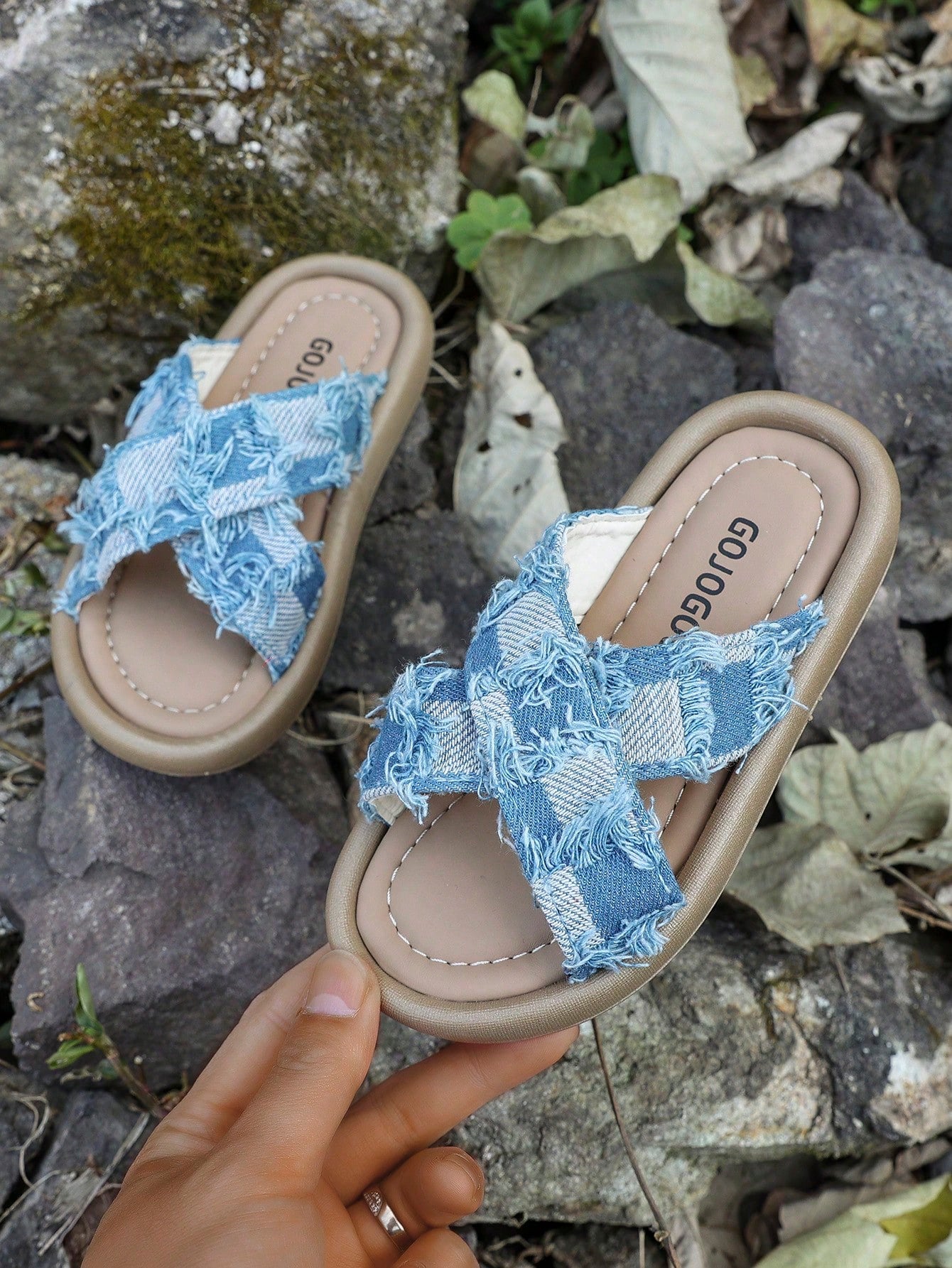 Mini Handmade Wood Pulp Bottom Boken Slippers
