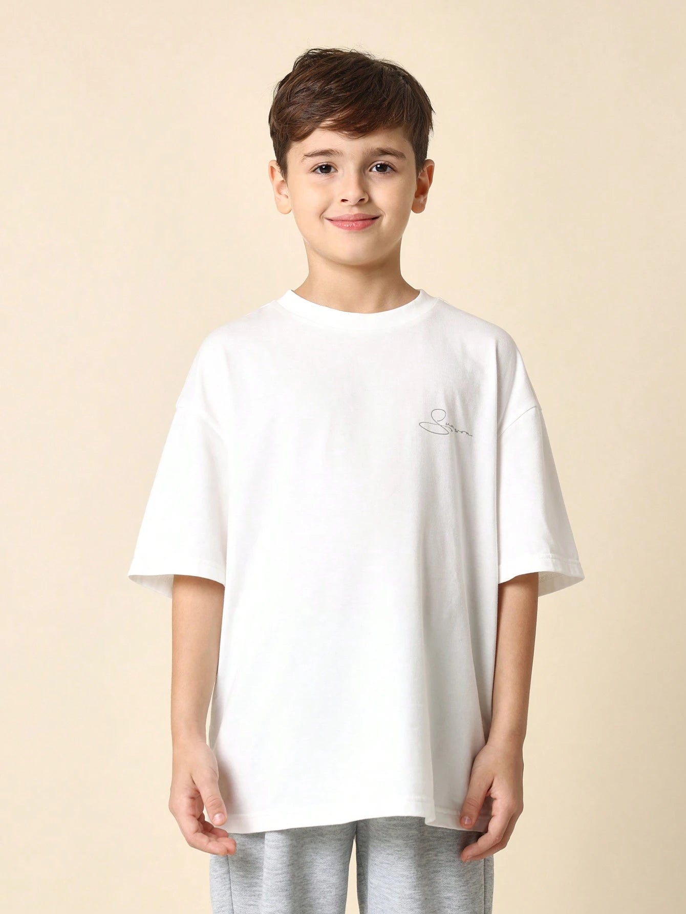 Tween Boys Comfy 2 Pack Set Oversized Fit Short Sleeve Black And White Tee