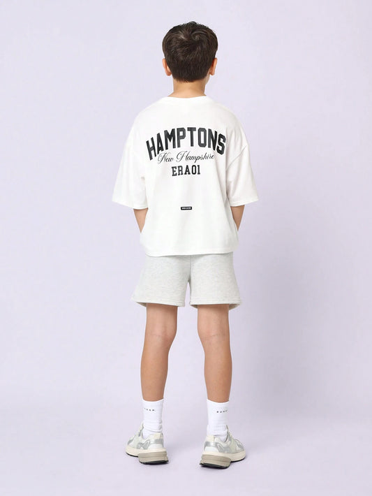 Tween Boys Comfy Regular Fit Elbow Sleeve Tee And Short With Graphic Print
