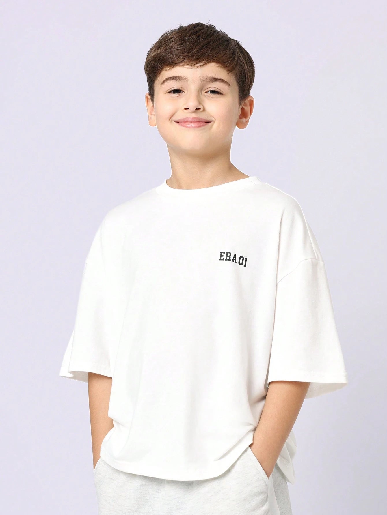 Tween Boys Comfy Regular Fit Elbow Sleeve Tee And Short With Graphic Print