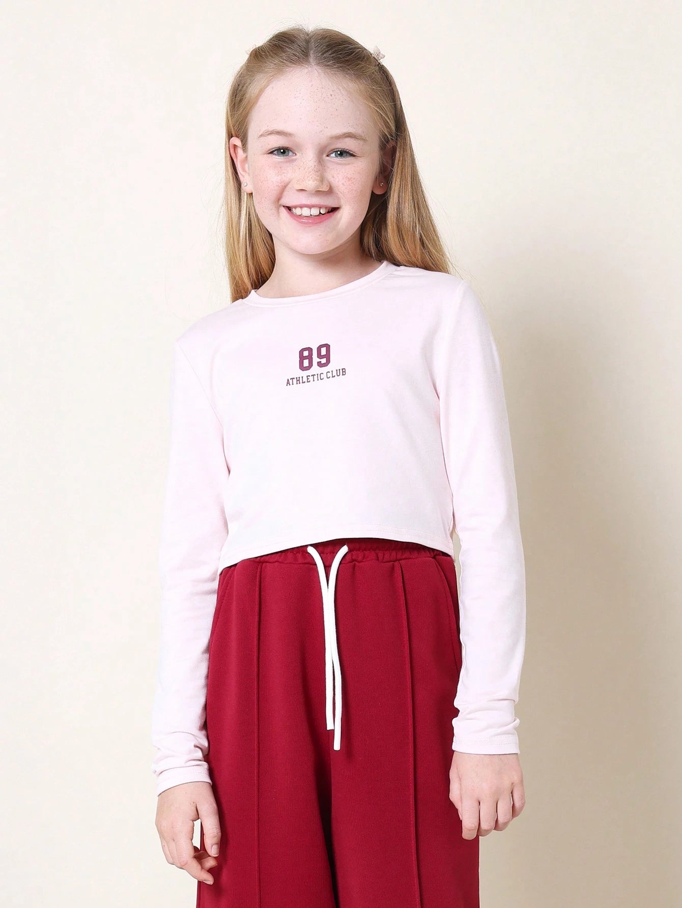Tween Girls Everyday Play Long Sleeve Baby Tee With Graphic Print And Jogger