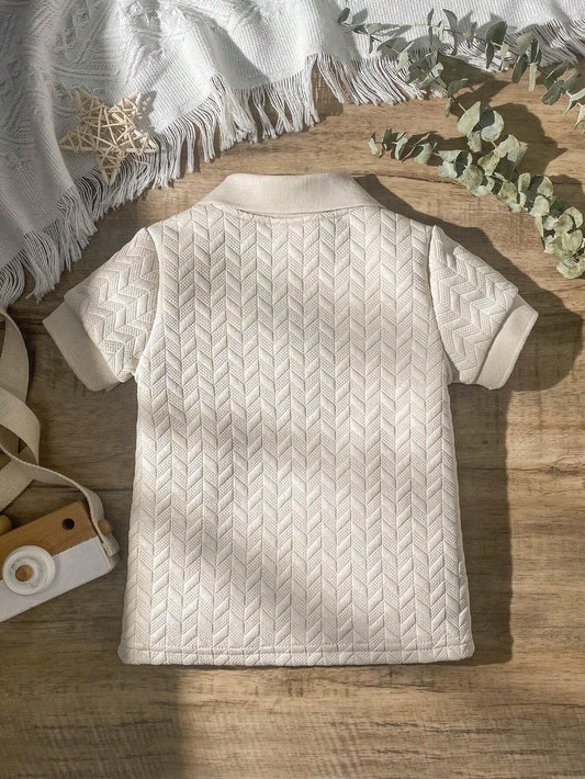 Toddler Boys Geometric Pattern Collar Buttoned Polo Shirt