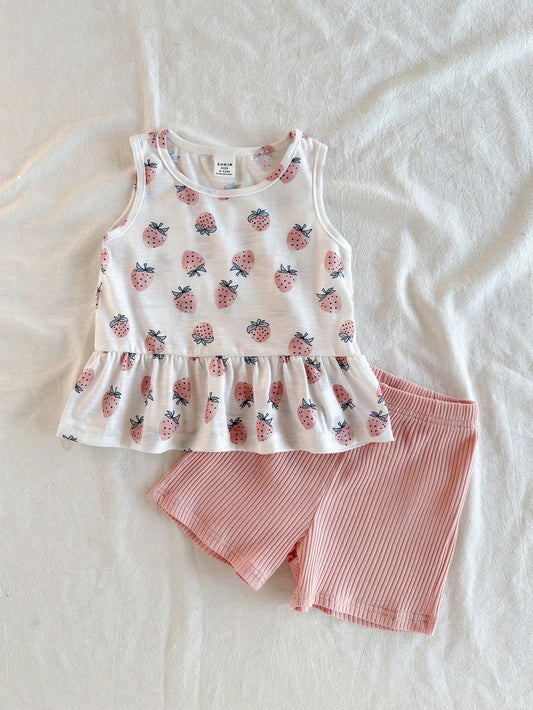Baby Girls This Cute Two-Piece Outfit Dusty Pink