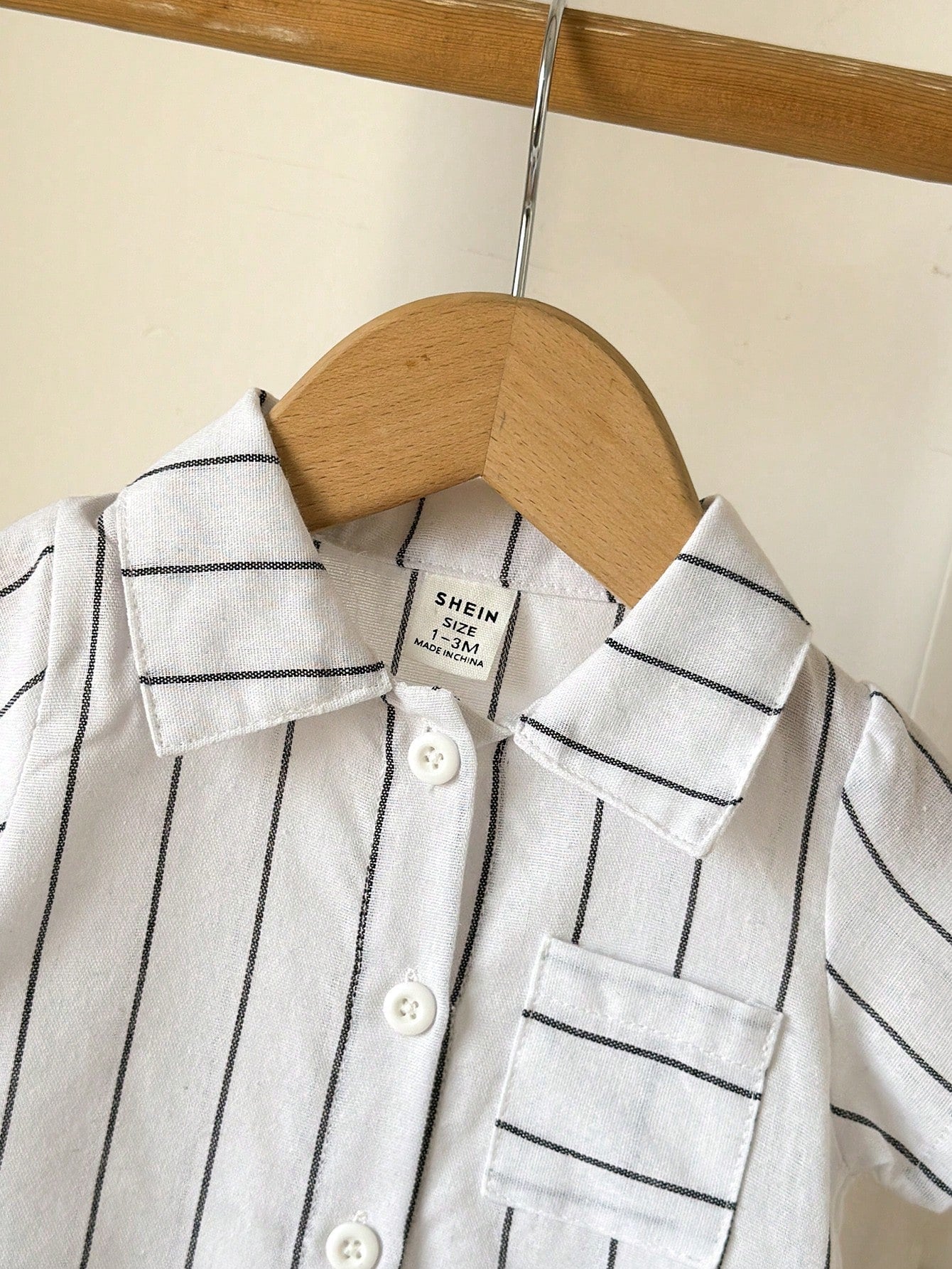 2pcs Toddler Infant Baby Boys Casual Holiday Striped Collar Button Pocket Romper & Hat Set