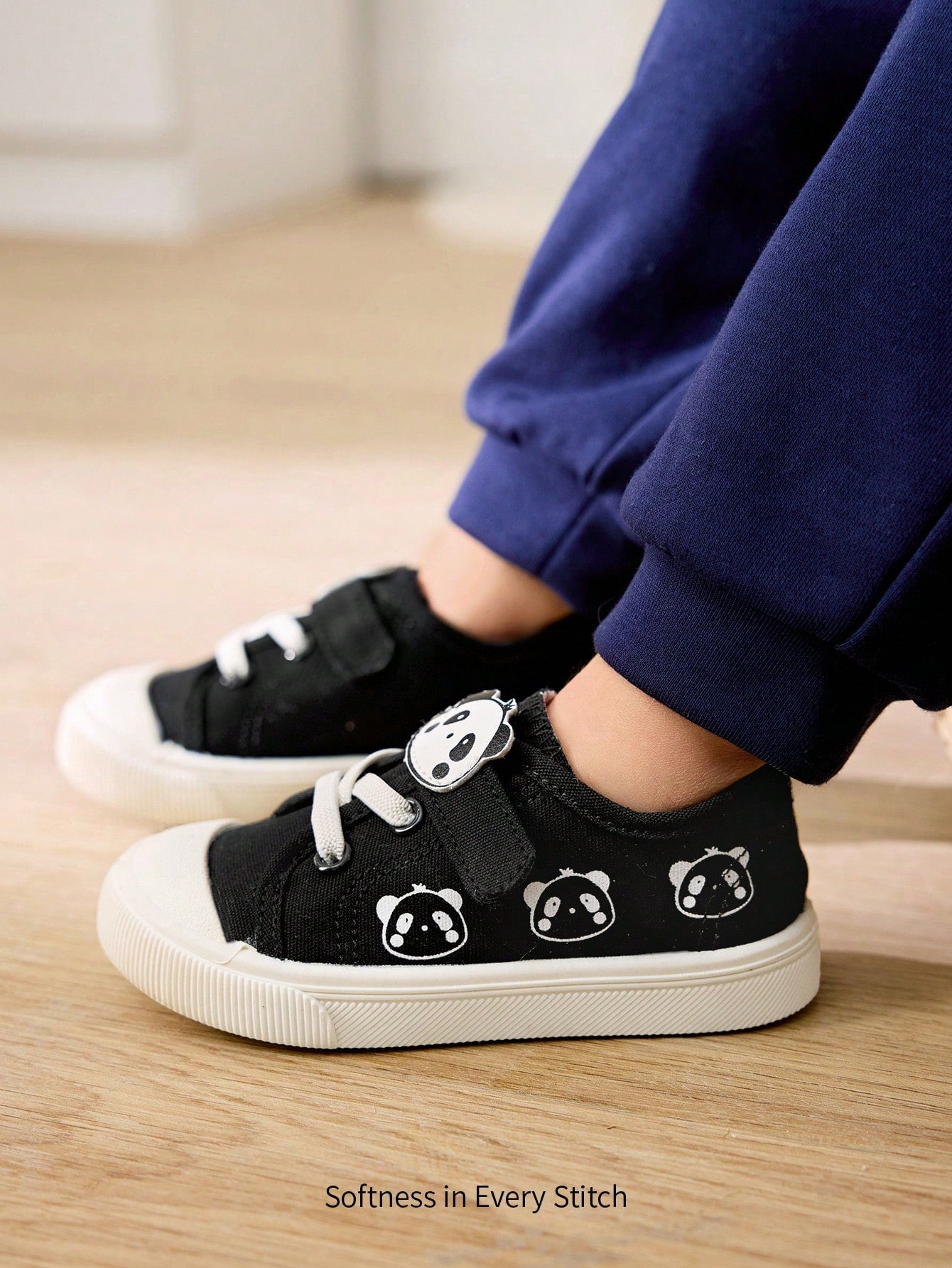 Cozy Pixies 1 Pair Girl Canvas Casual Flat Shoes With Butterfly Pattern Black