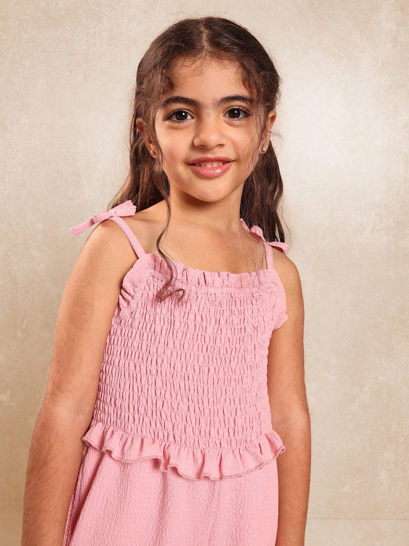 Young Girls Comfy Ruched Ruffle Jumpsuit