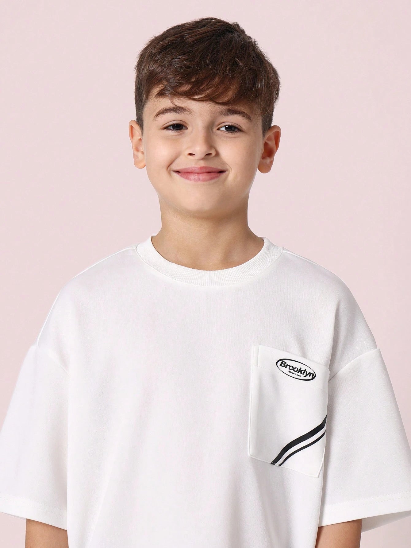Tween Boys Comfy Oversized Fit Short Sleeve Stripe Pocket Tee