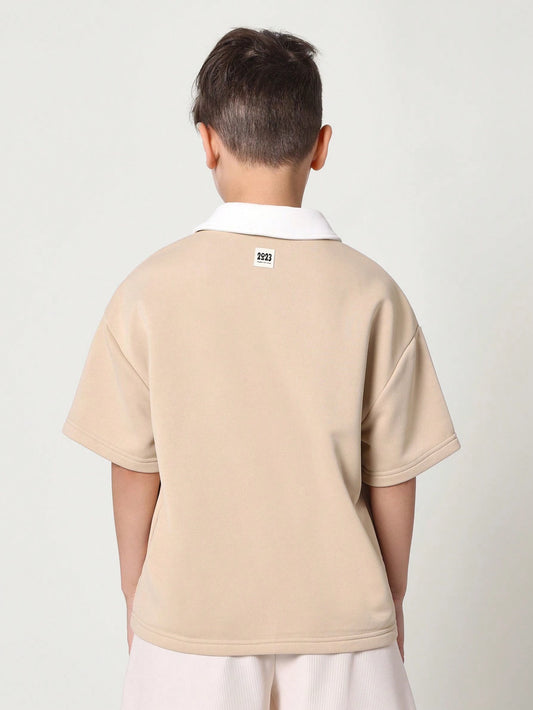Tween Boys Comfy Regular Fit Short Sleeve Polo Top