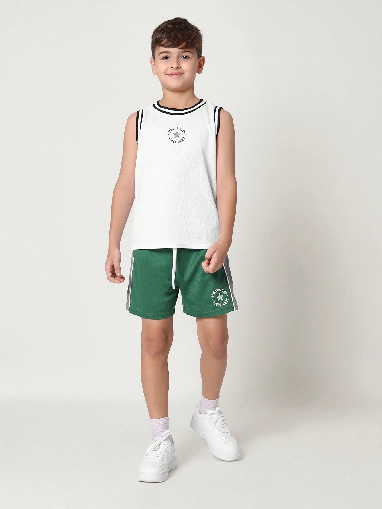 Tween Boys Comfy Mesh Tank With Small Graphic Print
