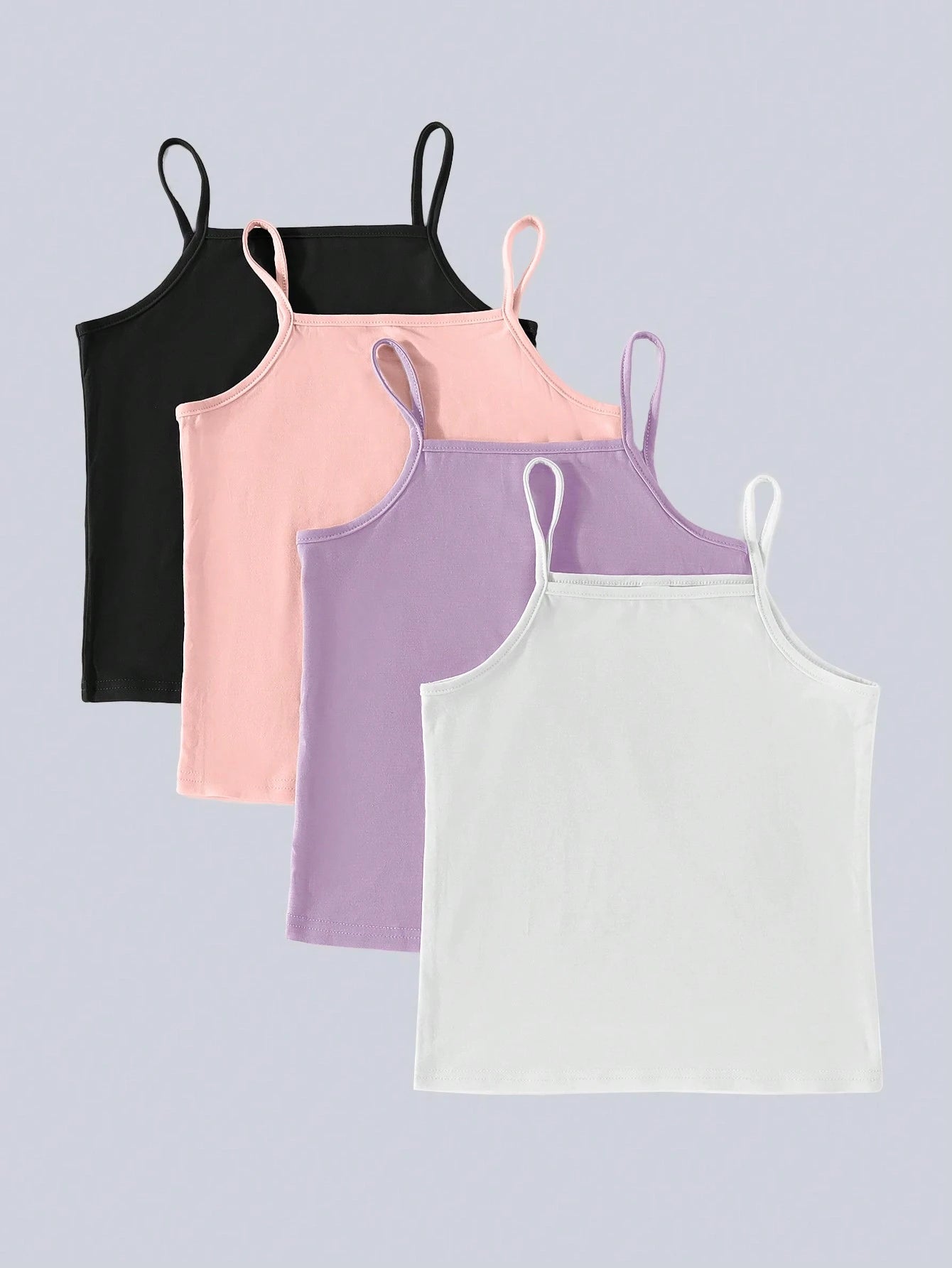 Tween Girl Regular Style Tank Top 4pcs/Set Multicolor 4