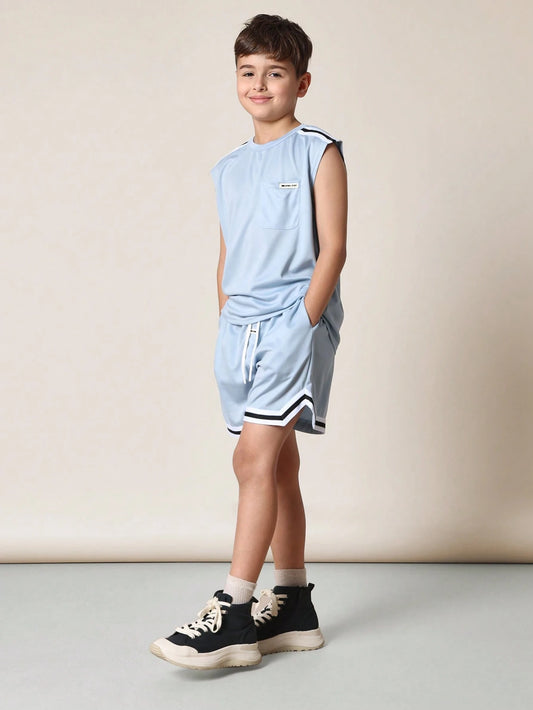 Tween Boys Comfy Tween Boys Tank Set Baby Blue
