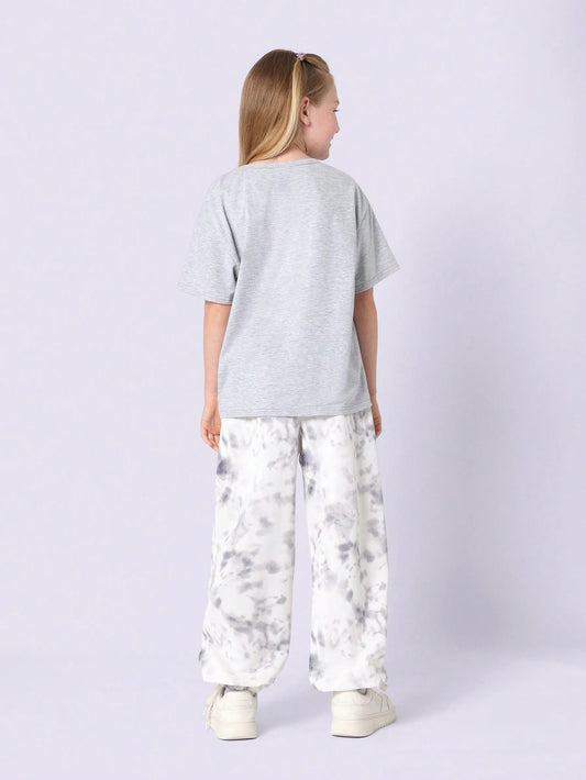Tween Girls Comfy Tie Dye Printed 90S NYC Graphic Printed Jogger