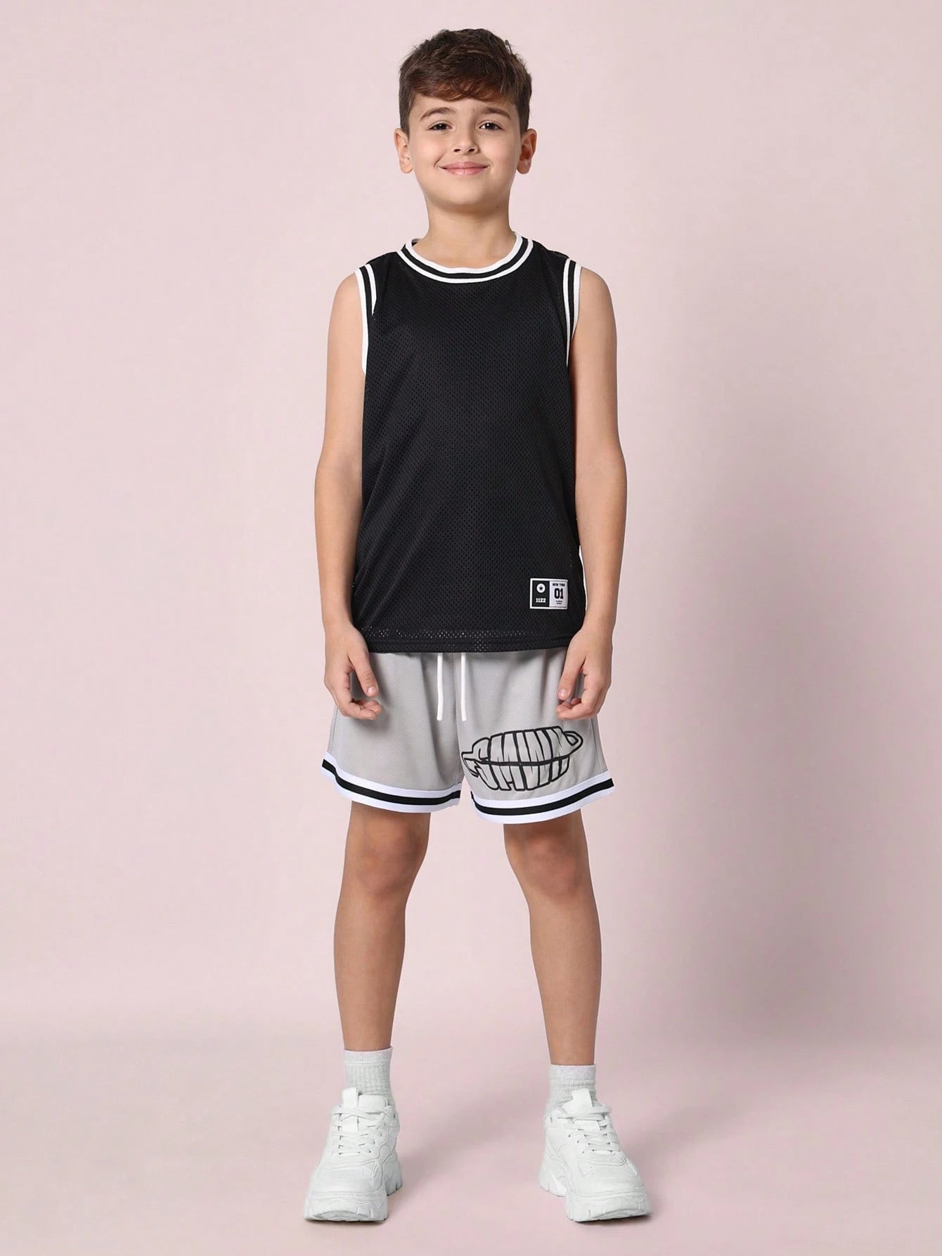 Tween Boys Everyday Play Mesh Tank Top With Branded Label