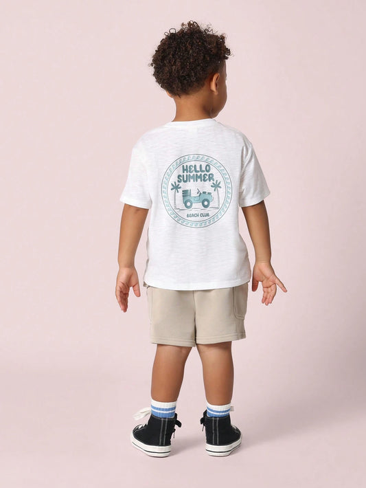 Young Boys Comfy Reg. T Shrt Sets Khaki