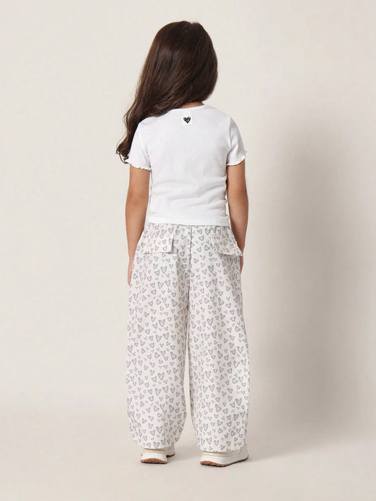 Young Girls Comfy Animal Print Track Pant Set