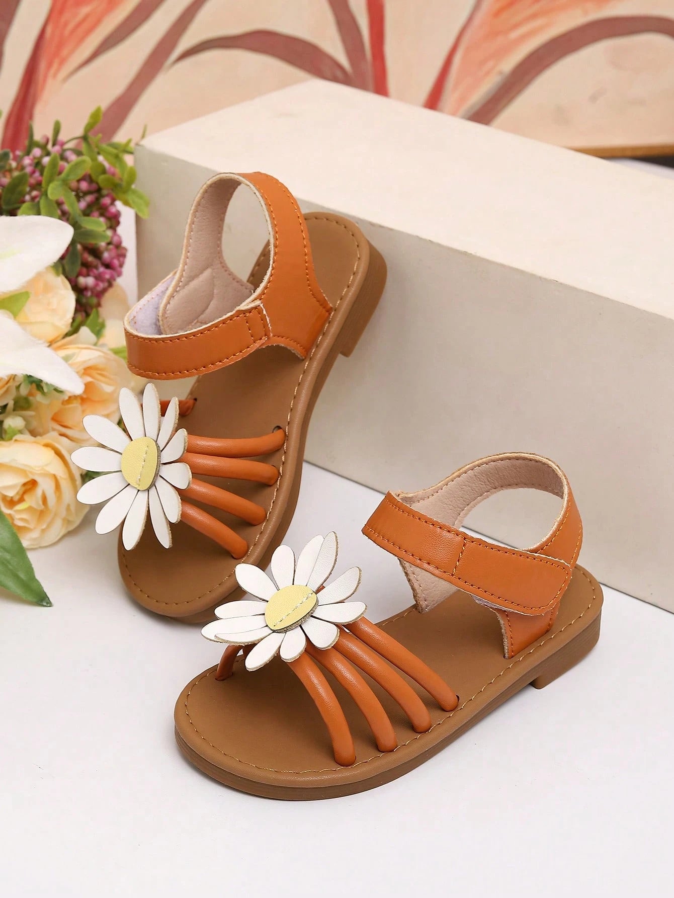 Girls' Summer Daisy Sandals Orange