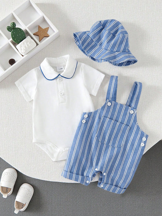 3pcs/Set Newborn Baby Boys Gentleman Casual Outfit