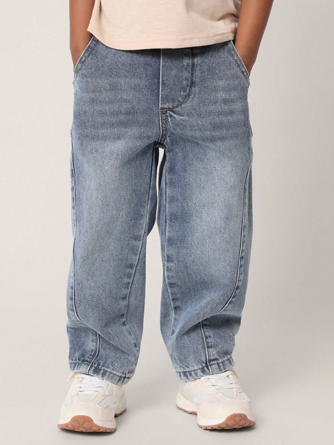 Young Boys Comfy Pull On Jeans With Seams