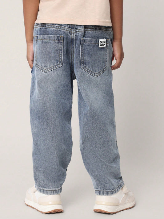 Young Boys Comfy Pull On Jeans With Seams