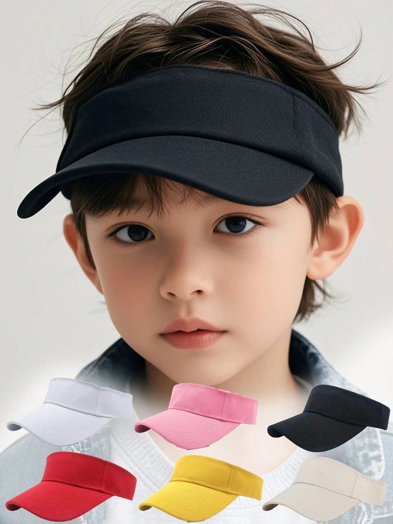 1pc Kids Breathable Open Top Hat Black
