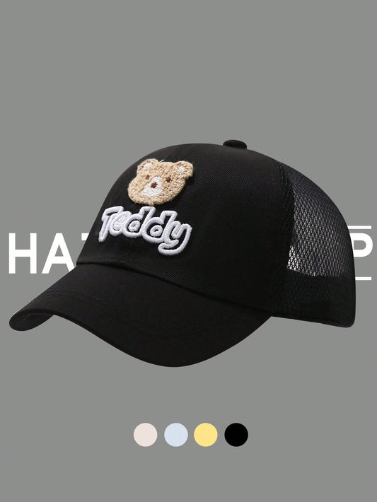 Infant Bear Ear Mesh Snapback Cap Black 0-2Y