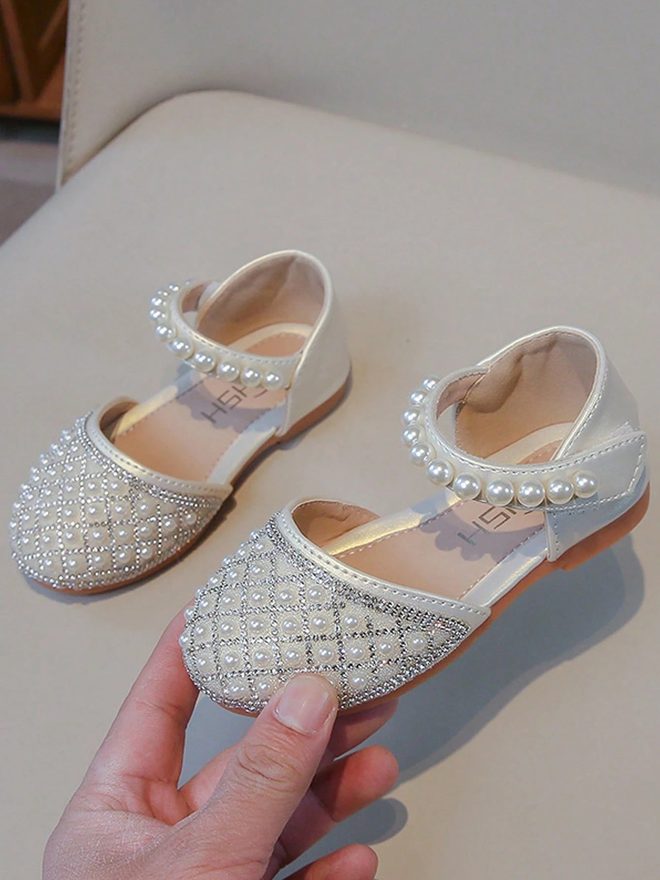 Fashion Pearl & Rhinestone Princess Shoes