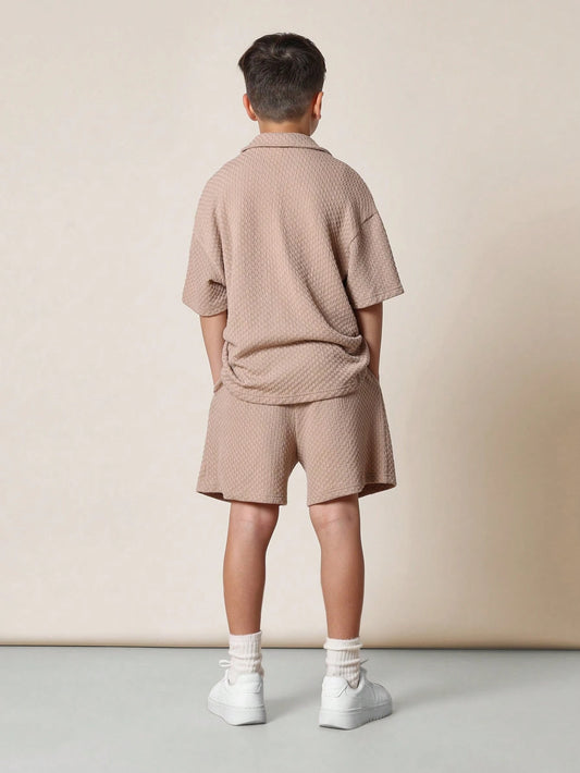 Tween Boys Comfy Tween Boys Textured Polo Set