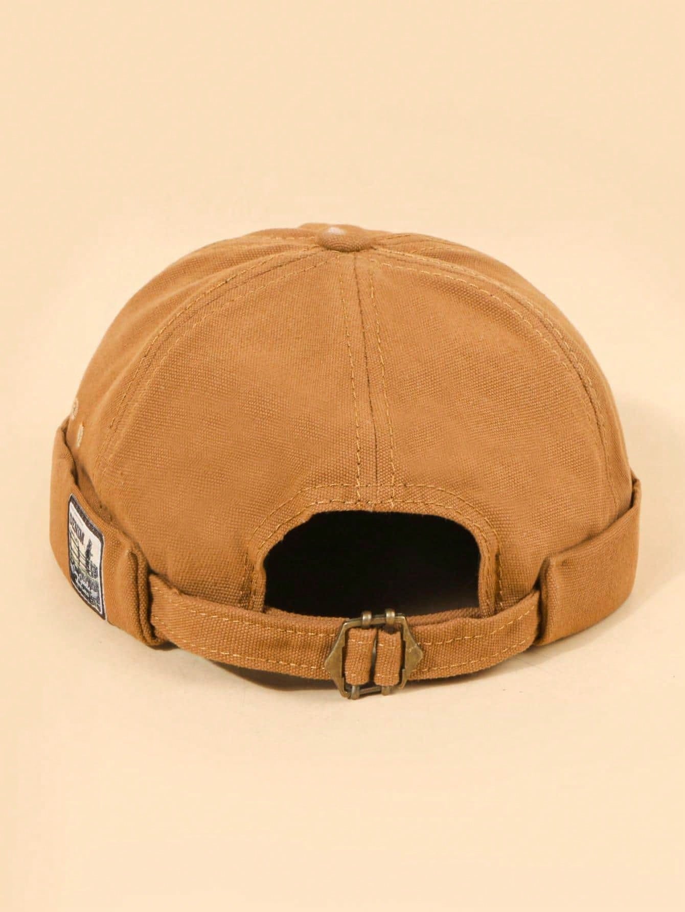 1pc Kid's Unisex Denim Baseball Cap With Letter & Y2k Style Khaki