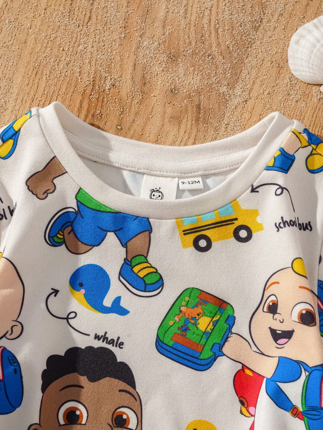 2pcs Baby Boy Cartoon Cars & Whale Print T-Shirt & Shorts