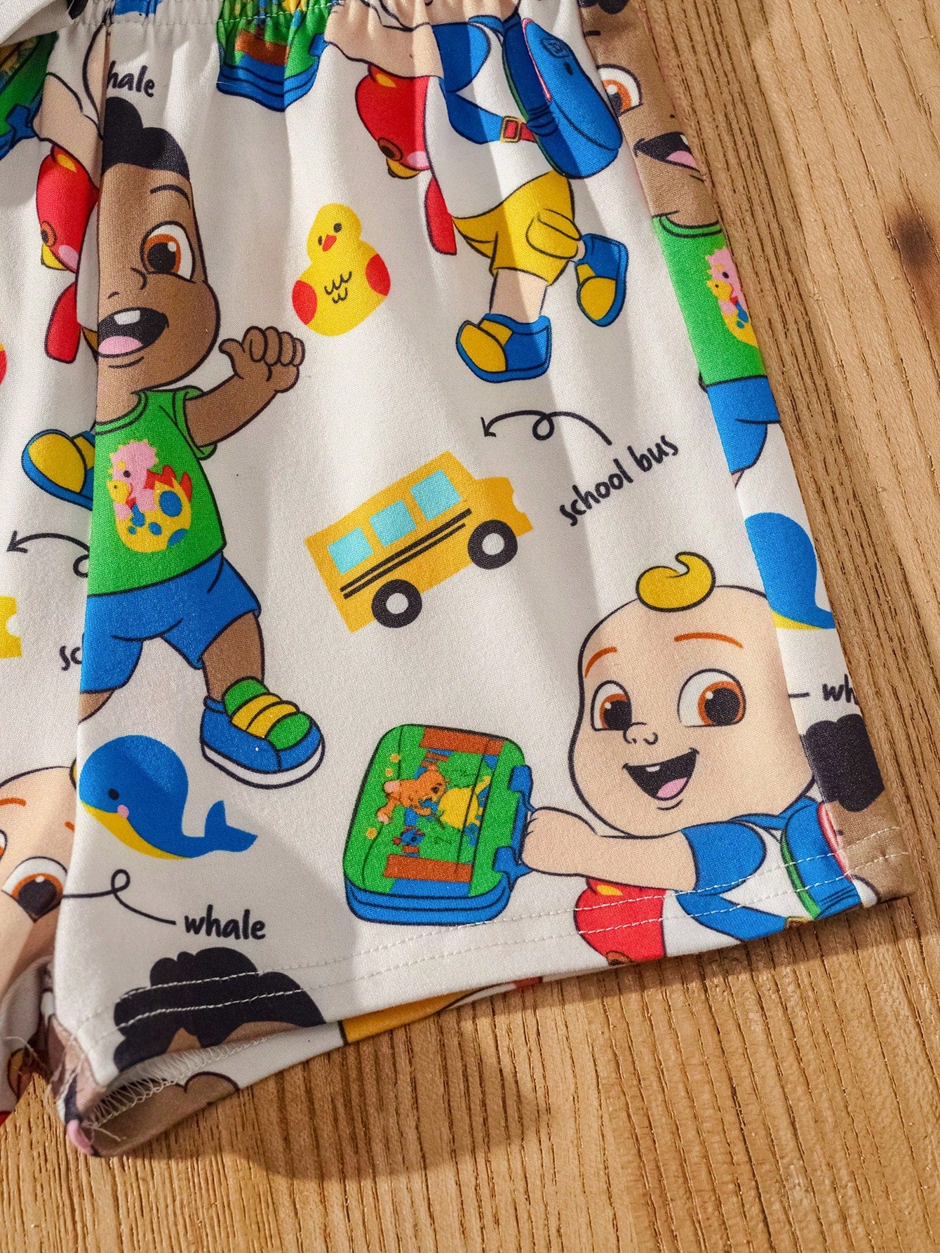 2pcs Baby Boy Cartoon Cars & Whale Print T-Shirt & Shorts