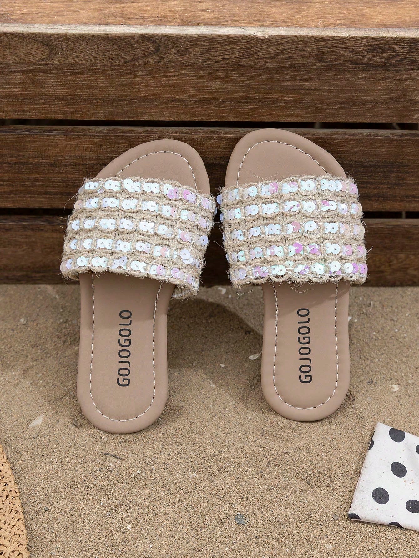 1 Pair Of Summer Bestseller Beige Children's Non-Slip Slippers
