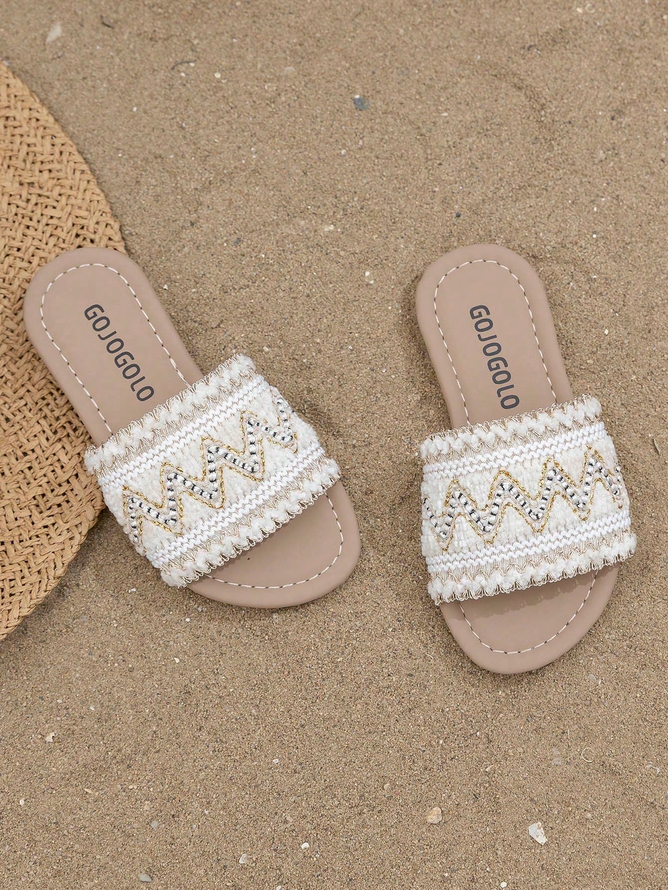 1 Pair Of Summer Bestseller Beige Children's Non-Slip Slippers