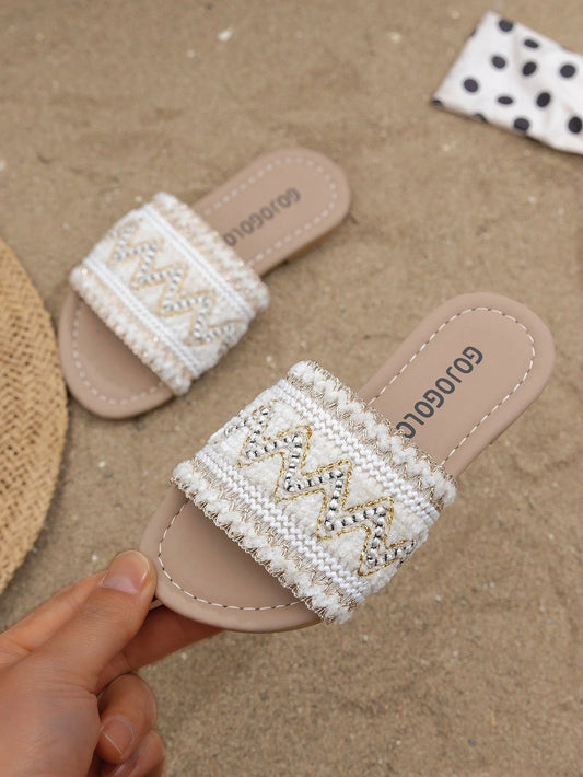 1 Pair Of Summer Bestseller Beige Children's Non-Slip Slippers Beige