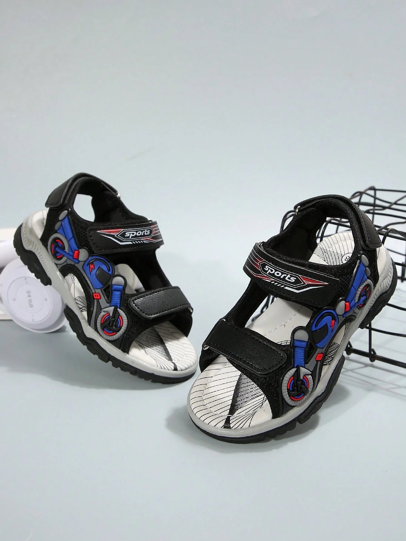 Boys' Casual Motor Decor Sports Sandals Blue