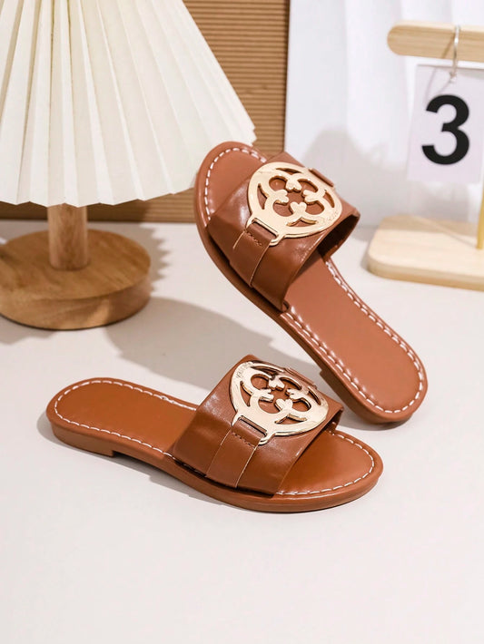 Non-Slip Flat Casual Fashion Versatile Strap Slides