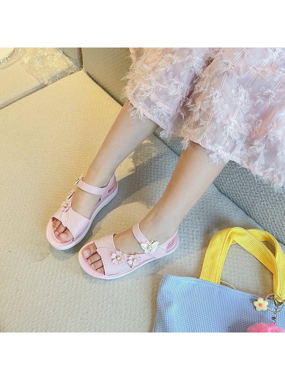 1 Pair Girls Floral Princess Sandals