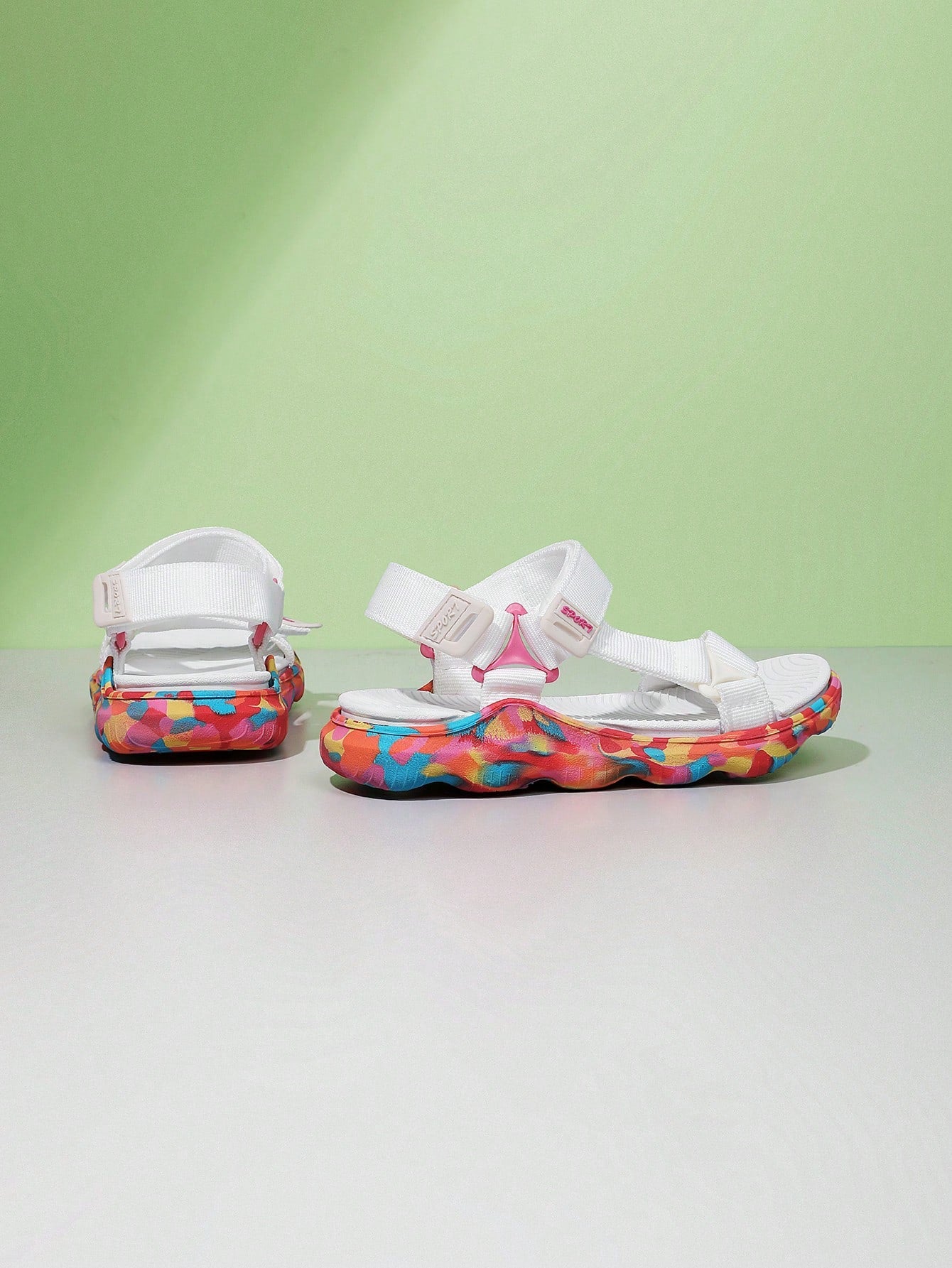 1 Pair Kids Girls' Spring Summer Beach Sandals With Solid Color