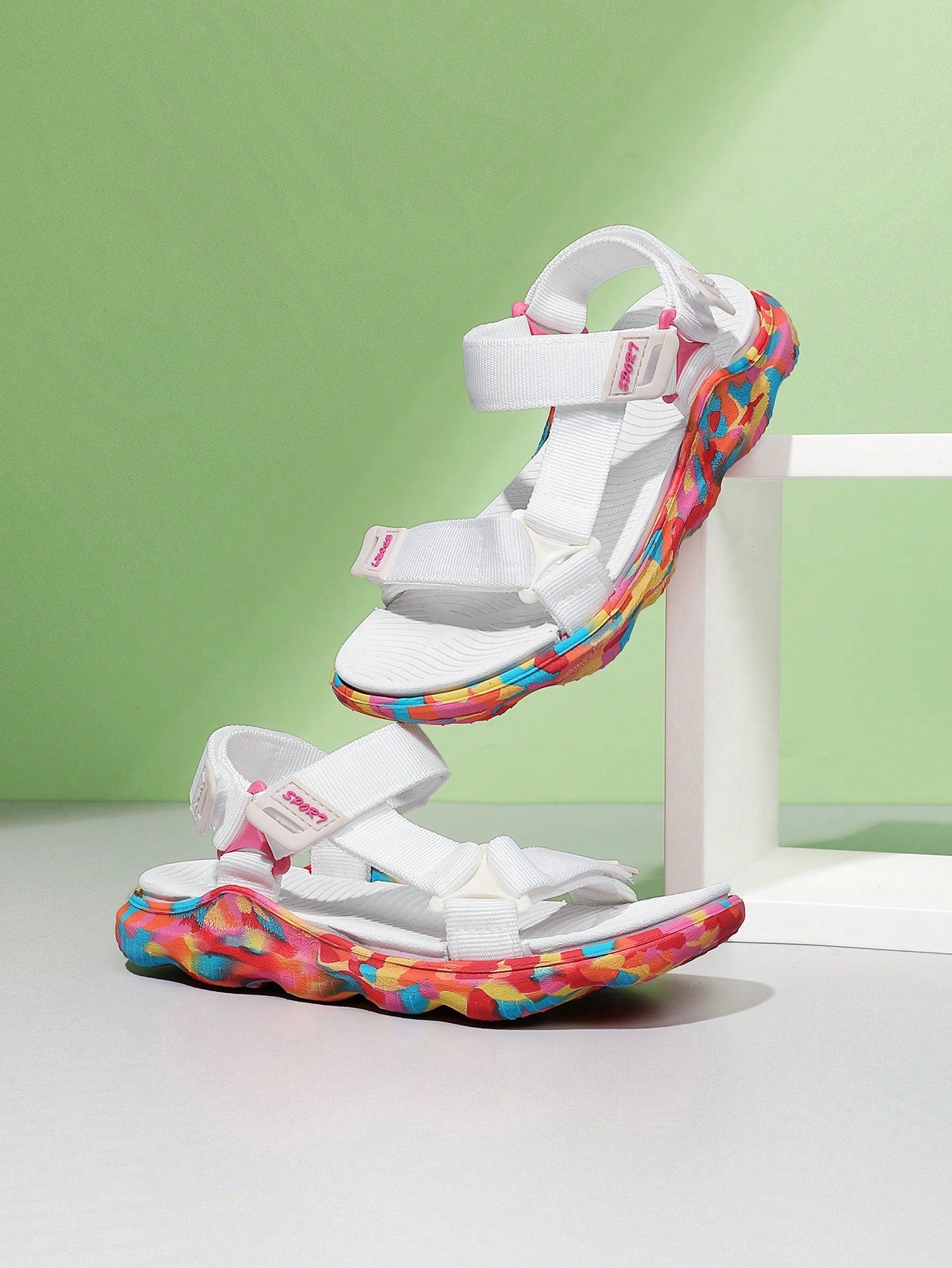 1 Pair Kids Girls' Spring Summer Beach Sandals With Solid Color