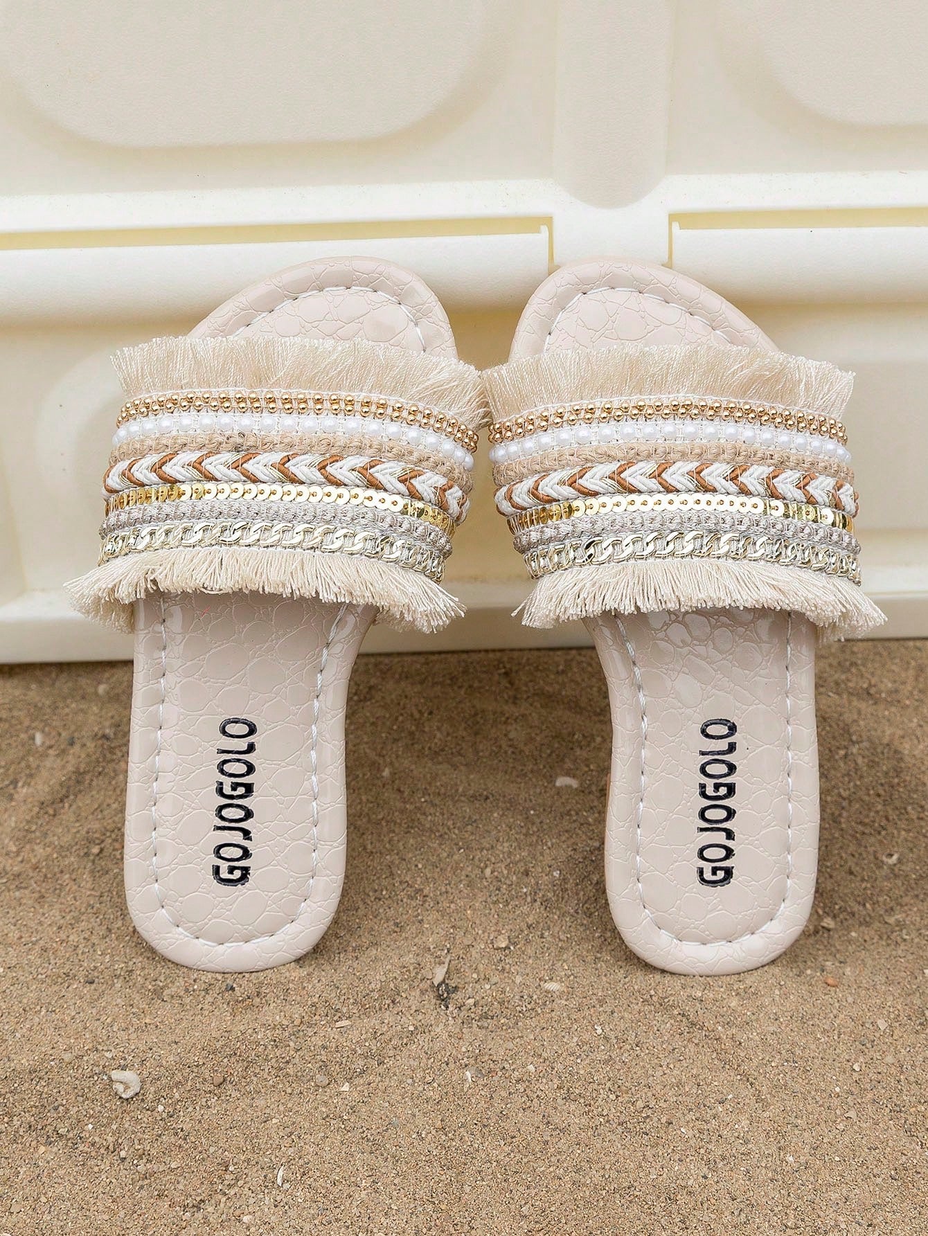 1 Pair Of Summer Bestseller Beige Children's Non-Slip Slippers