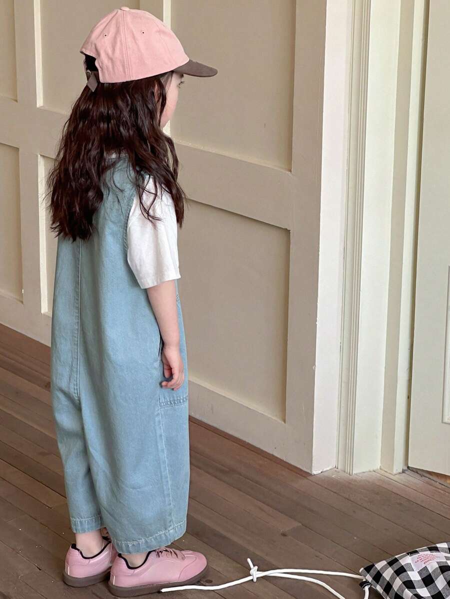 Young Girl Denim Bib Pants And Jumpsuit