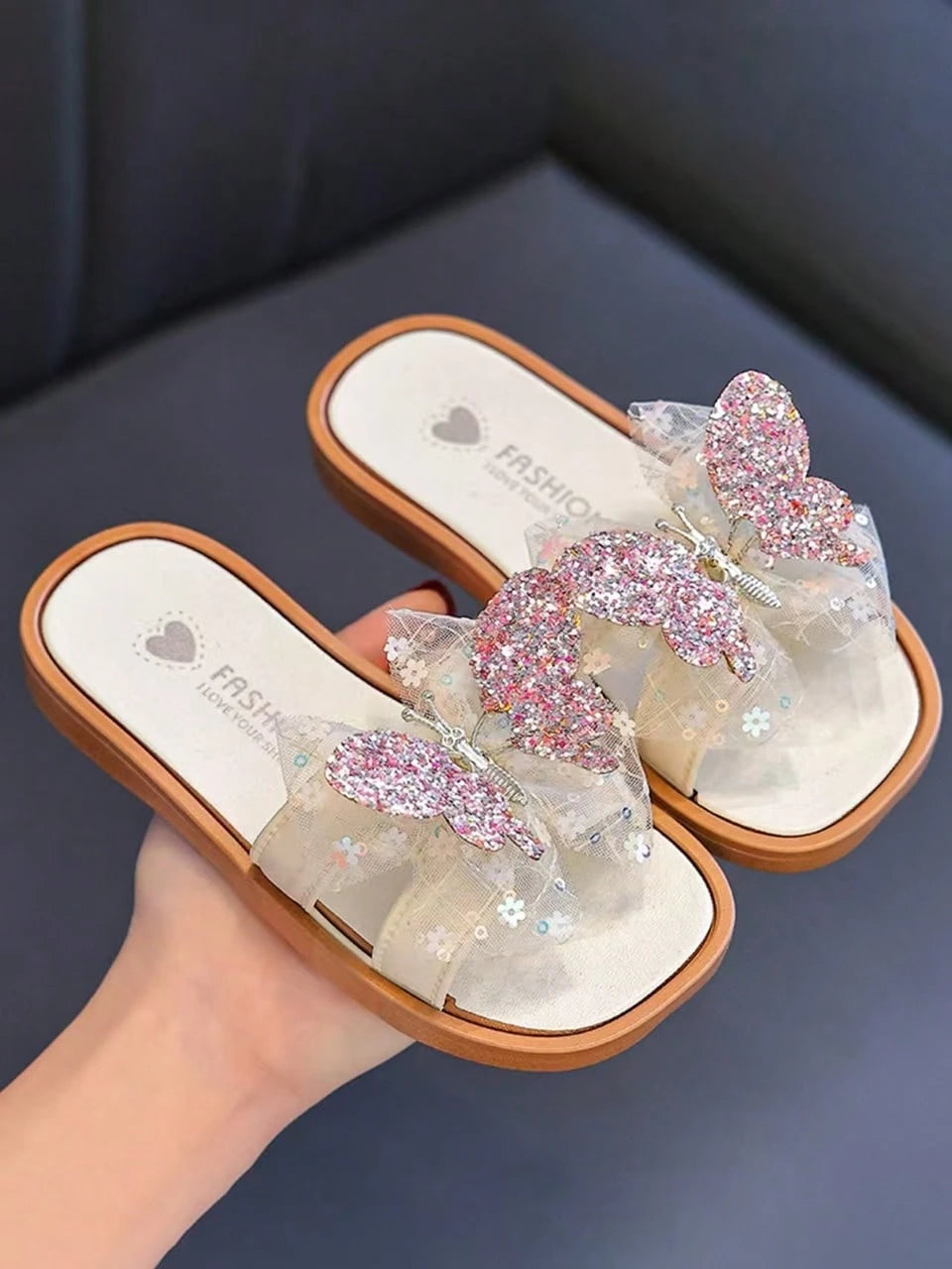 Girls Shoes Lively Butterflies, Fashionable And Cute Girls SandalsS White