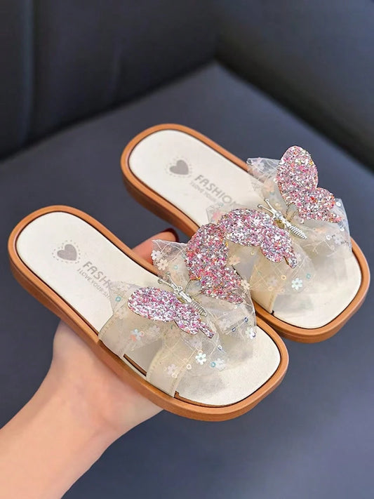 Girls Shoes Lively Butterflies, Fashionable And Cute Girls SandalsS White
