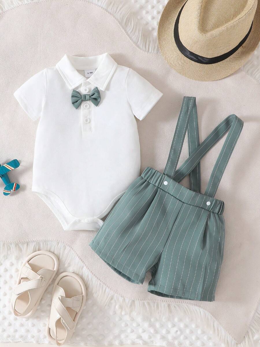 2pcs Baby Boy Gentleman Outfit Multicolor