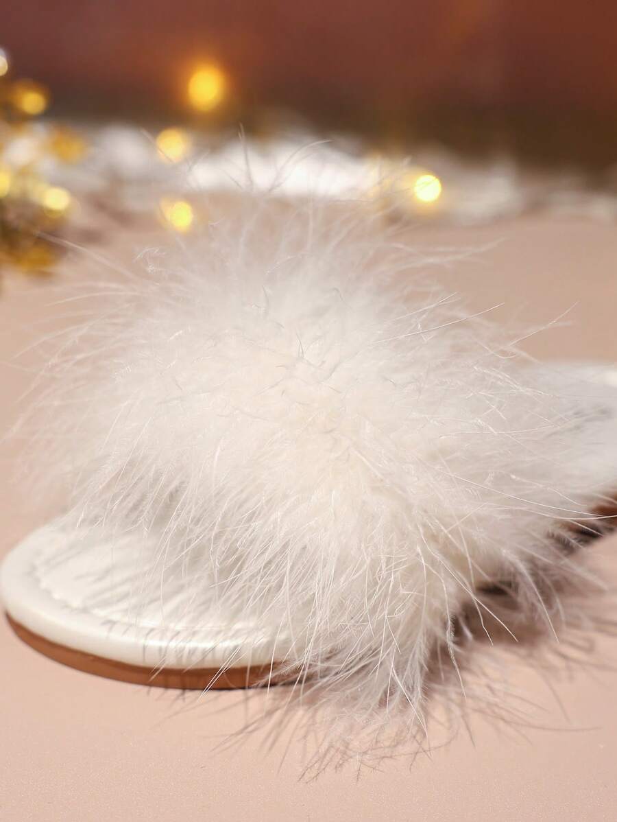 1 Pair Of Children's Fashionable, Casual, Cute, Non-Slip, Durable, Outdoor Fur Sandals