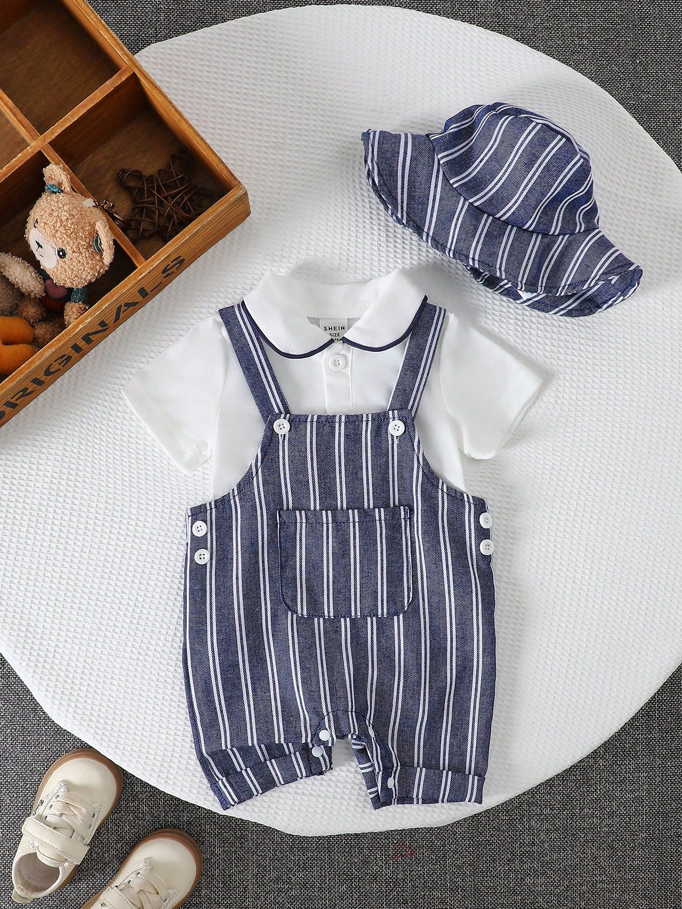 3pcs/Set Newborn Baby Boys Gentleman Casual Outfit Royal Blue