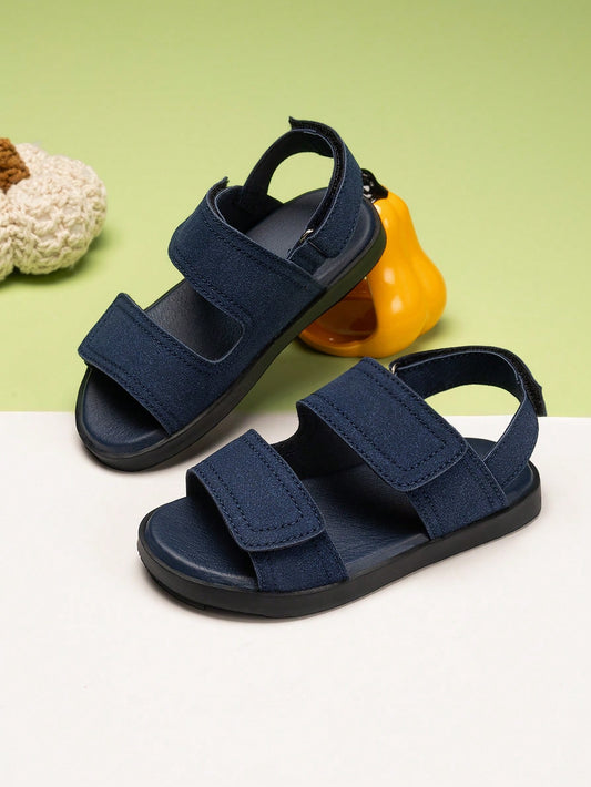 1 Pair Fashion Solid Color Cute Toddler/Kids Soft Sole Flat Sandals Blue