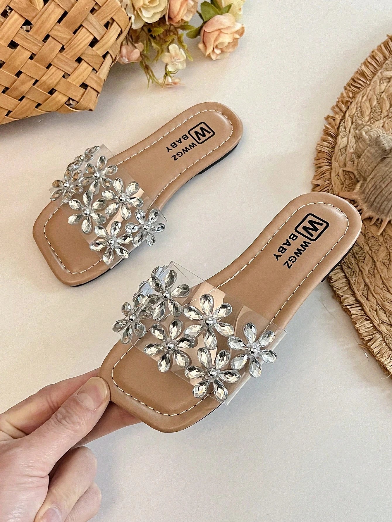 Children's Non-Slip Slippers Silver