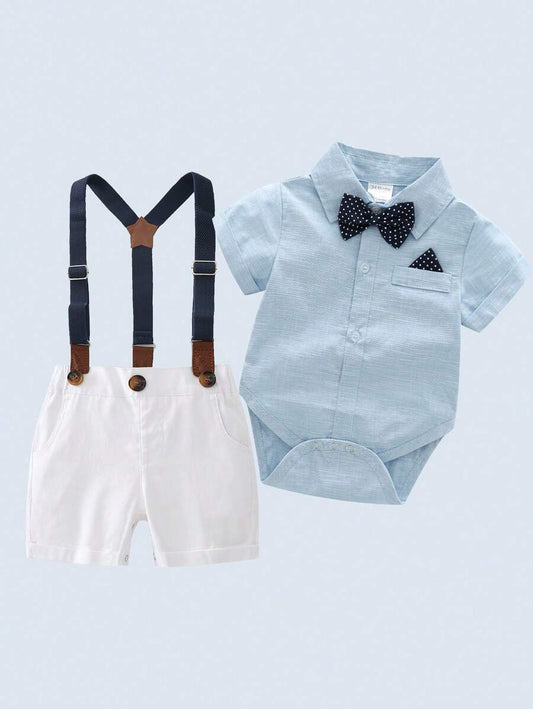 Baby Boys 2pcs Gentleman Set Blue & White