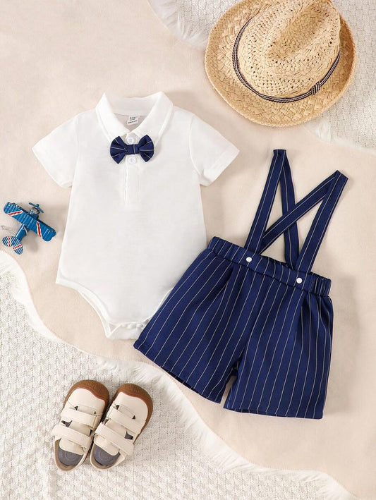 2pcs Baby Boy Gentleman Outfit Royal Blue